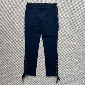 ANN TAYLOR Black Sz 2 Dress pant Leggings Leg Ties NWOT 28/25"